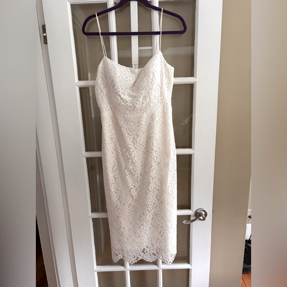 Jenny Yoo Midi length ivory lace dress